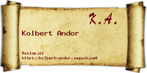 Kolbert Andor névjegykártya
